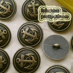 Brass Anchor 22mm Metal Buttons Sewing Collectable Craft MB008  