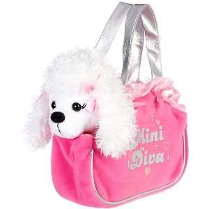    7 Soft Boa Plush Dog W/Embellished Handbag Carrier: Toys & Games