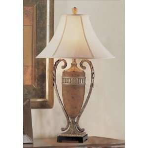  Stone Silver Poly Resin Table Lamp