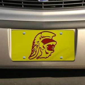  USC Trojans Gold Mascot Laser Mirrored License Plate 