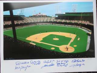 Tiger Stadium autographed Lithograph by 10 1968 Tigers  
