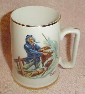 Norman Rockwell Braving the Storm Collectible Porcelain Mug Cup  