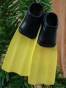New Yellow Scuba Diving Fins Swim Snorkeling Ornament  