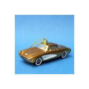   of 6 Champagne Gold Classic Chevrolet Corvette Christmas Ornaments 5