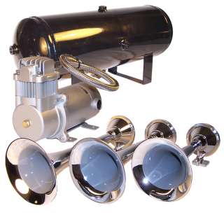 Full Size Train Air Horns w/150 PSI Compressor & Tank  