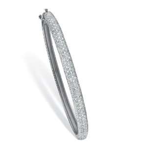   : PalmBeach Jewelry Platinum Plated Diamond Bangle Bracelet: Jewelry