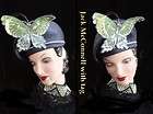 Vintage Glam Jack McConnell Sophisticated Sequins Beaded Butterfly Hat 