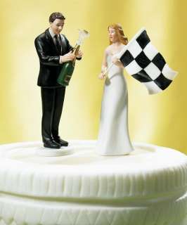 Bride Finish Line/Victorious Groom Cake Topper Racing  