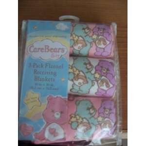    Care Bears 3 Pack Flannel Receiving Blankets 30in X 30in Baby