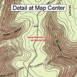  USGS Topographic Quadrangle Map   Young Womans Creek 
