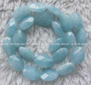13x18mm Blue Aquamarine Faceted Oval Beads 15.5  