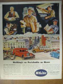 1946 White Motor Company Truck Ad News Delivery Trucks  