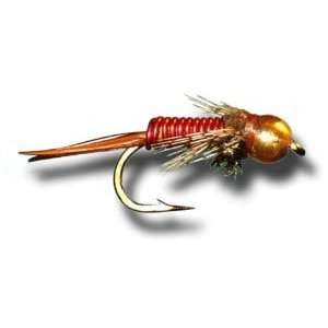  Tungsten BH Copper J   Red Fly Fishing Fly: Sports 