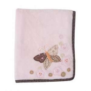  Lambs and Ivy Butterfly Dreams Plush Blanket with Applique 