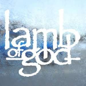  Lamb Of God White Decal Band Car Laptop Window Vinyl White 