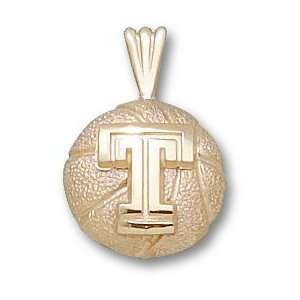  Temple Basketball 1/2in Pendant 10kt Yellow Gold Jewelry