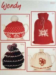 WENDY TEA COSIES HOT WATER BOTTLE COVER DK AND 4ply KNITTING PATTERN 