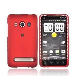    For HTC Evo 4G Rubberized Hard Case Cover Gems RED: Electronics