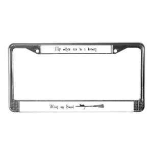  Witch On Board Witchcraft License Plate Frame by CafePress 