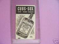1940 Chicago Cubs & White Sox Home Game Pocket Schedule  