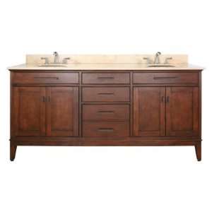   Collection 72 Vanity with Carrera White Marble Top and Double Sinks