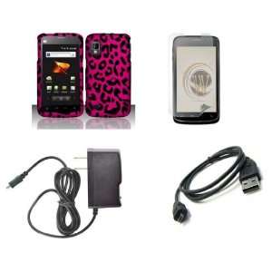 ZTE Warp (Boost Mobile) Premium Combo Pack   Pink and Black Leopard 