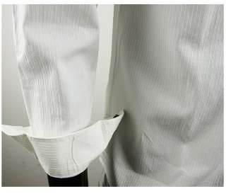   New Mens Casual Implicit strip Shirts Colour White Black 4 Size  