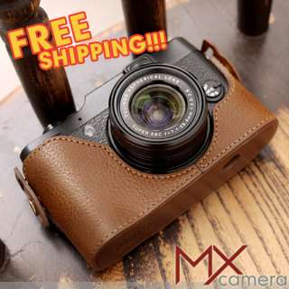   NEW Camera Leather half case for Fujifilm Fuji X10 camera   Brown