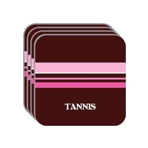 Personal Name Gift   TANNIS Set of 4 Mini Mousepad Coasters (pink 