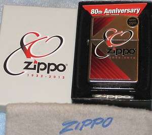 ZIPPO 80th ANNIVERSARY Lighter COMMEMORATIVE EDITION Herringbone Sweep 