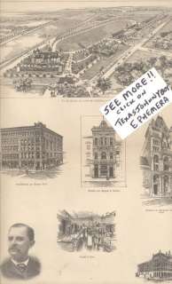 1890 RARE PRINT DALLAS TEXAS OAK CLIFF COURT HOUSE CITY HALL STATE 