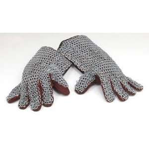  Benzara 36357 Steel Gauntlet Hand Gloves