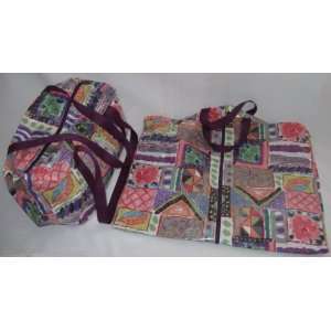  Childs Colorful Vinyl Garment and Tote Bag Set 