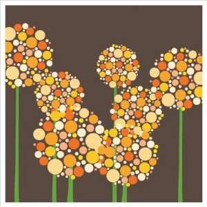     Allium Stretched Wall Art Size 18 x 18, Color Brown Orange