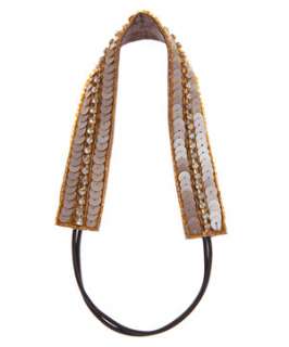 Biscuit (Stone ) Sequin Elastic Head Band  245538715  New Look