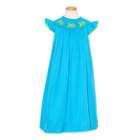   Smocked Turquoise Dress Size 2T Girl Short Sleeve Fish Ric Rac