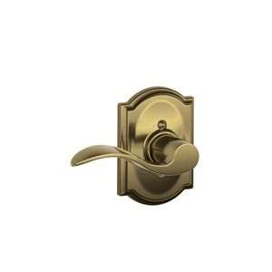   Brass Dummy Accent Style Lever with Camelot Rose: Home Improvement