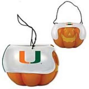 Miami Hurricanes NCAA Halloween Pumpkin Candy Bucket (5.5 