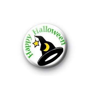  HAPPY HALLOWEEN   WITCH HAT Pinback Button 1.25 Pin 