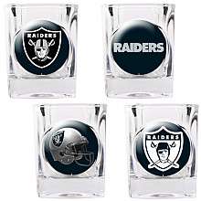 Great American Oakland Raiders Square Logo Shot Glass   Set of 4 