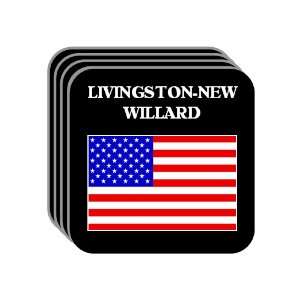  US Flag   Livingston New Willard, Texas (TX) Set of 4 Mini 