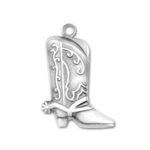    Antique Silver Plated Cowboy Boot Charm Arts, Crafts & Sewing