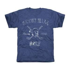  Seton Hall Pirates Vintage Arc Tri Blend T Shirt   Royal 
