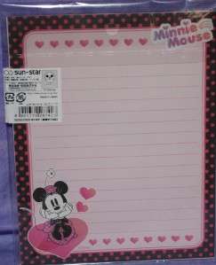 Disney Minnie Mouse Stationary Letter Set Pink Sitting  