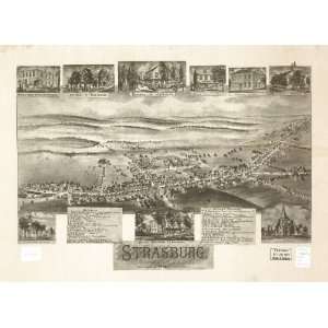Historic Panoramic Map Strasburg, Lancaster Co., Pa. 1903 / drawn 