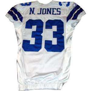 Nathan Jones #33 2006 07 Cowboys Game Used White Jersey (Size 44 Prova 