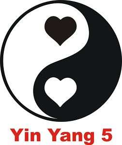 Yin Yang 5,Herz,Auto,Aufkleber,Autoaufkleber,Wandtattoo  