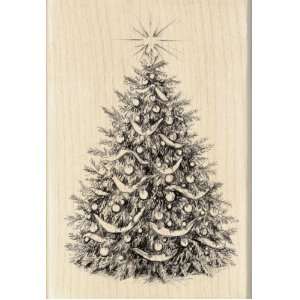   Inkadinkado Beautiful Christmas Tree Wood Stamp Arts, Crafts & Sewing