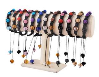 DIY Charms Bangle 12pcs Disco Crystal Ball Beads bracelet Xmas 9mm 
