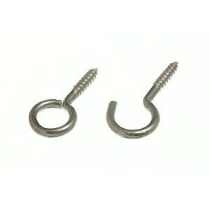 CURTAIN NET WIRE SCREW IN FRAME HOOKS & EYES CP CHROME PLATED ( 25 of 
